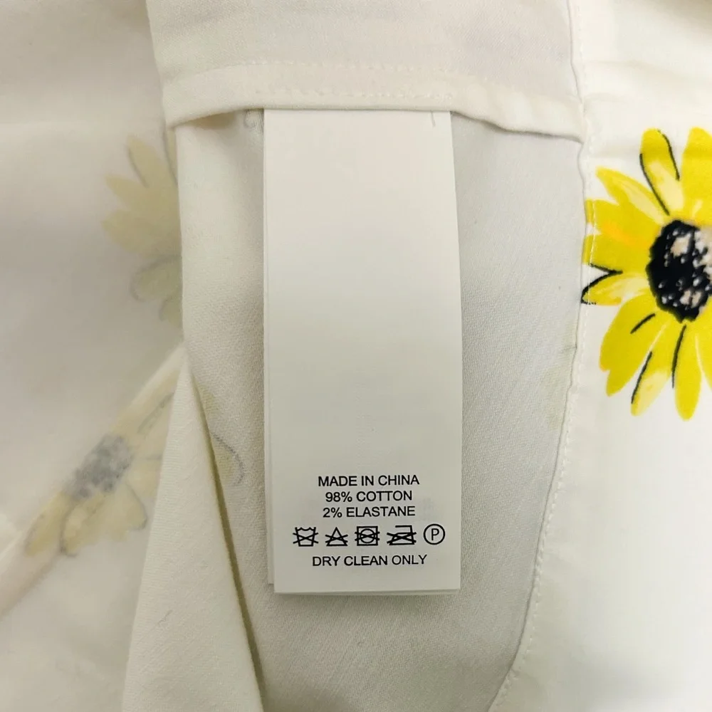 Kate Spade White Yellow Sleeveless Daisy Dot Bow Peplum Top 4 New With Flaws
